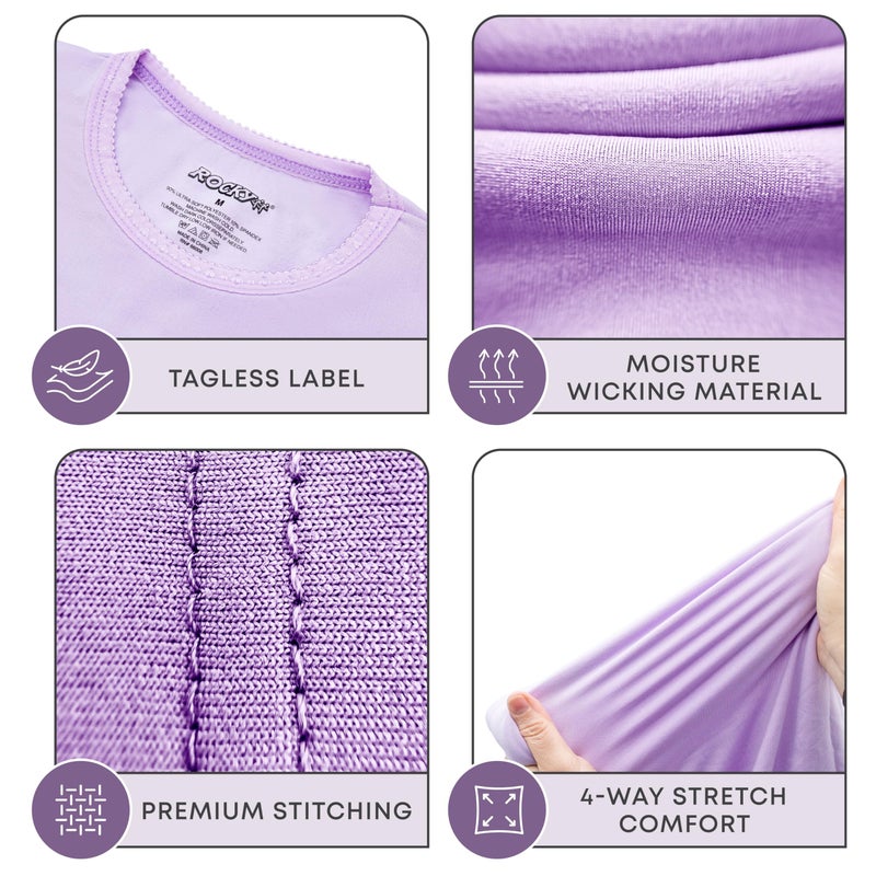 Rocky Thermal Underwear Kids Girls Thermal Underwear Set Toddler Long Johns kid Thermals Kid Base Layer kids thermals top bottom set, Lavender, X-Small, Standard-185 GSM, THERMALS SET - Image 3